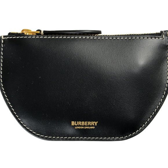 Burberry Unisex "Olympia Zip" Black Leather Zipped Keychain Wallet - Picture 1 of 6